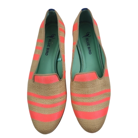 Blue Bird Striped Neon Loafer Sz 9 - Picture 1 of 6